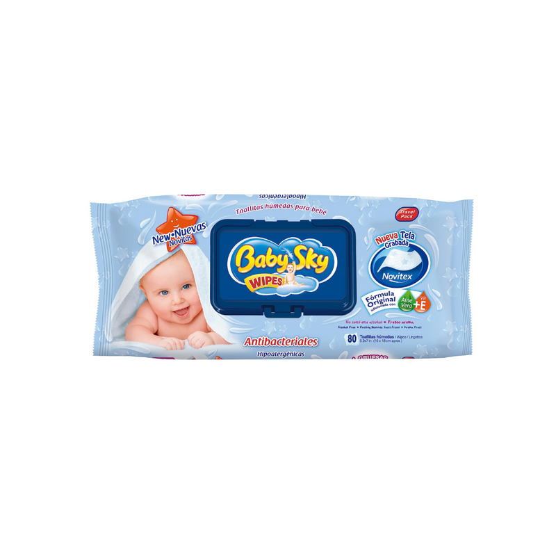 Toallitas humedas Baby Sky wipes 80pz