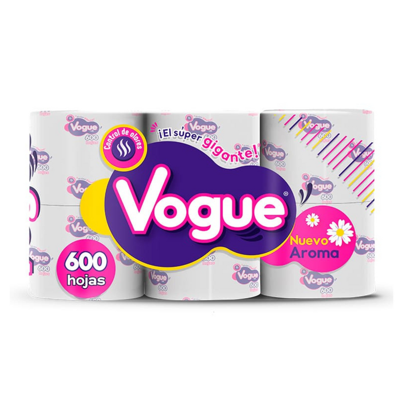Papel Higienico Vogue 6pz 600hojas
