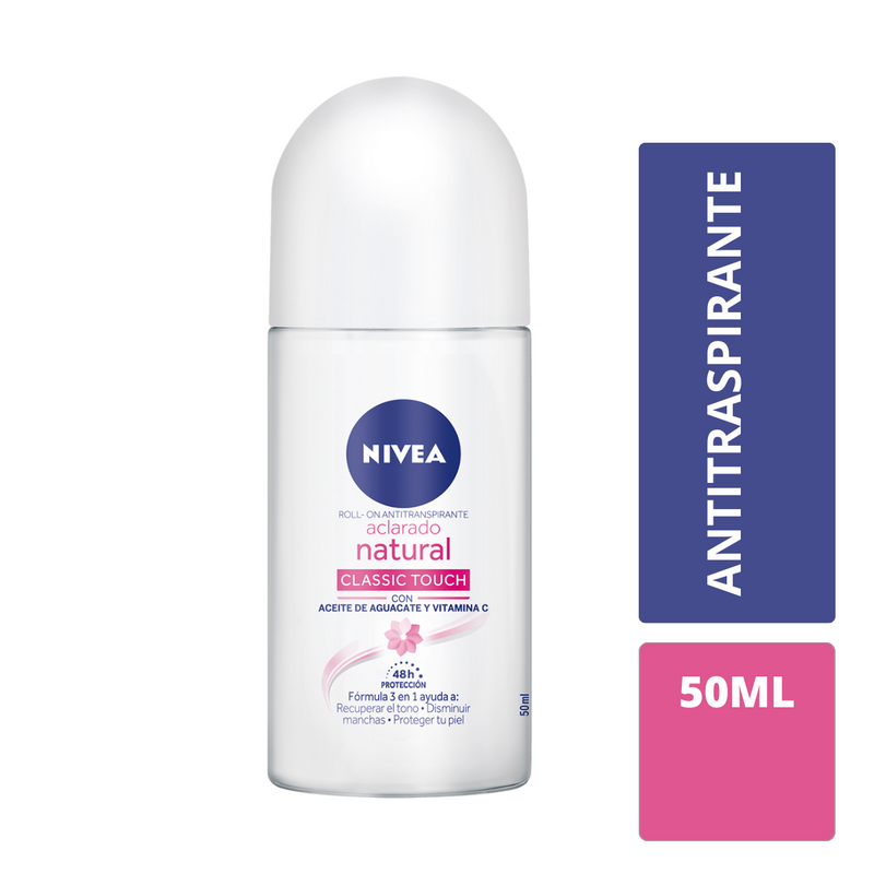 Antitranspirante Nivea Mujer Aclarado Natural Roll On Cont. 50ml.