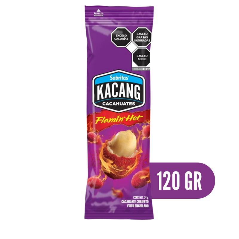 Cacahuates Kacang Flamin Hot Cont. 120g.