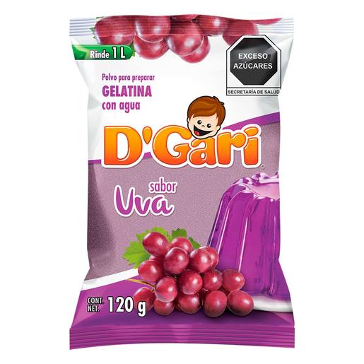 Gelatina D'gary sabor uva 120g.