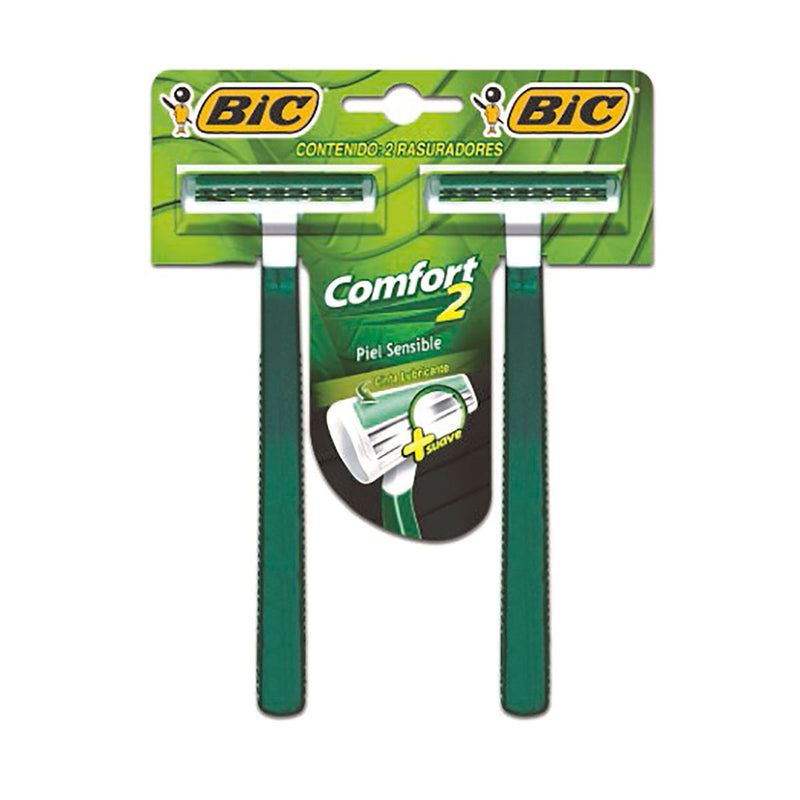 Rastrillos Desechables Bic Comfort 2 Piel Sensible 2 Rastrillos