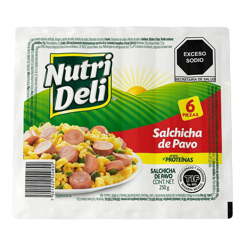 Salchicha de Pavo Nutri Deli 250g