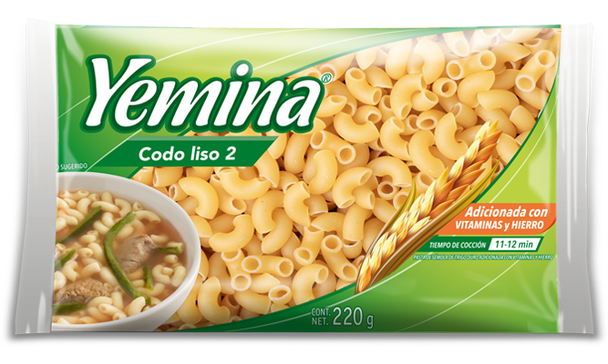 Sopa codo liso 2 yemina 220g