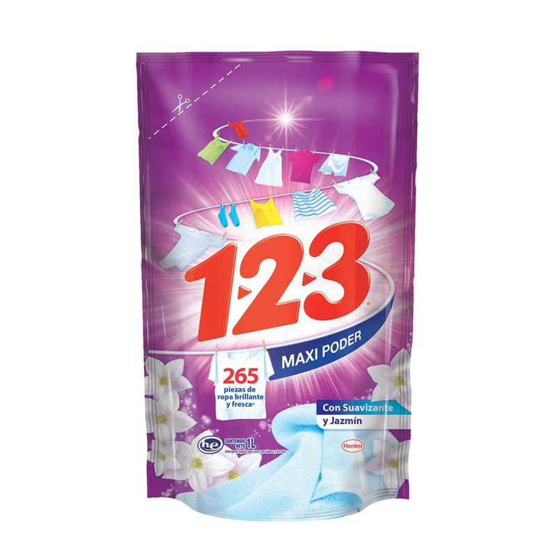 Detergente 123 jazmín 1lt