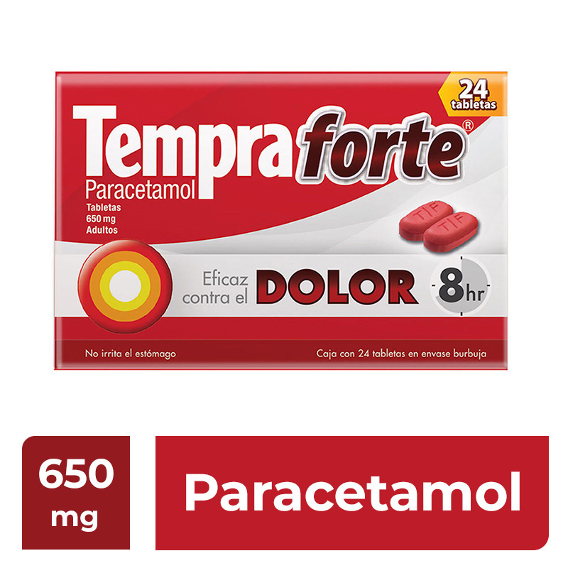 Tempra Forte Paracetamol 650mg. c/24 tab.