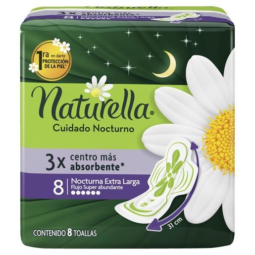 Toalla Femenina Naturella Nocturna Flujo super abundante 8pz