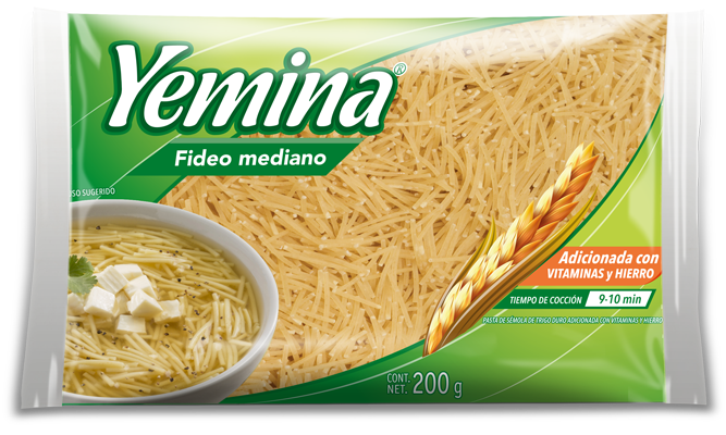 Sopa fideo mediano yemina 220 gr.