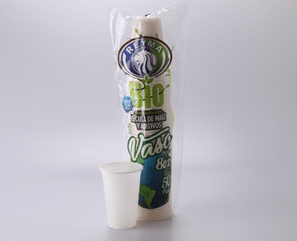 Vaso Plástico Bio 8 oz. Reyma Cont. 50pz.