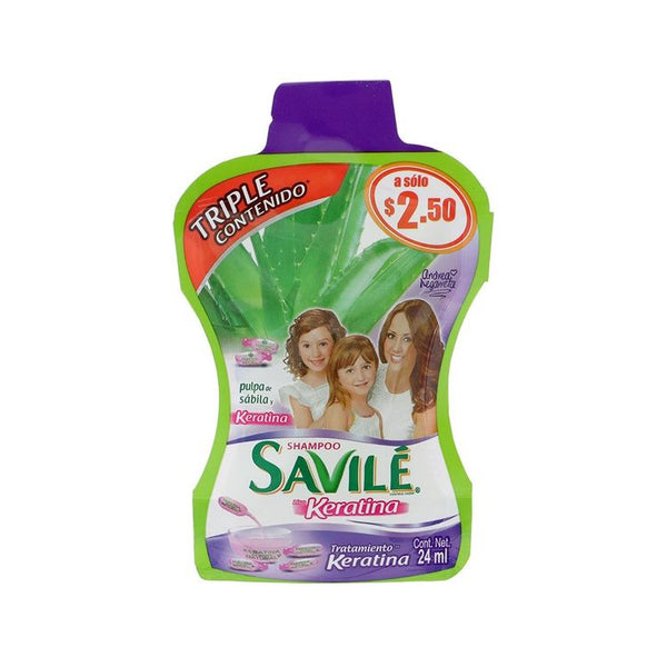 Shampoo Savile Keratina Cont. 24ml.