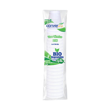 Vaso Termico 108 Biodegradable 8 oz. Converpro Cont. 20pz.