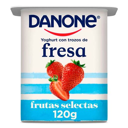 Yoghurt con fresa  frutas selectas Danone 120g.