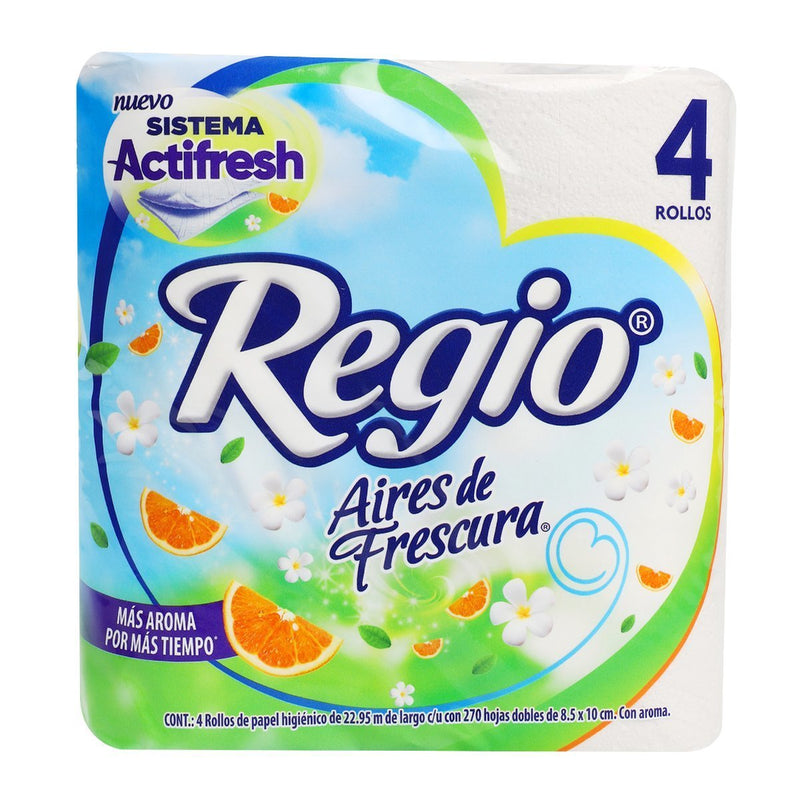 Papel Higienico Regio aires de frescura 4pz 200hojas