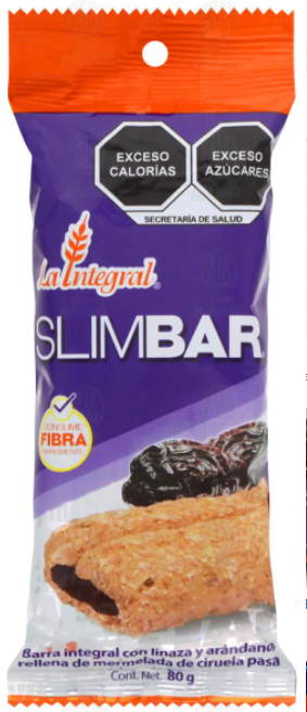 Barra Slimbar sabor Mermelada ciruela pasa La integral Cont. 80g.