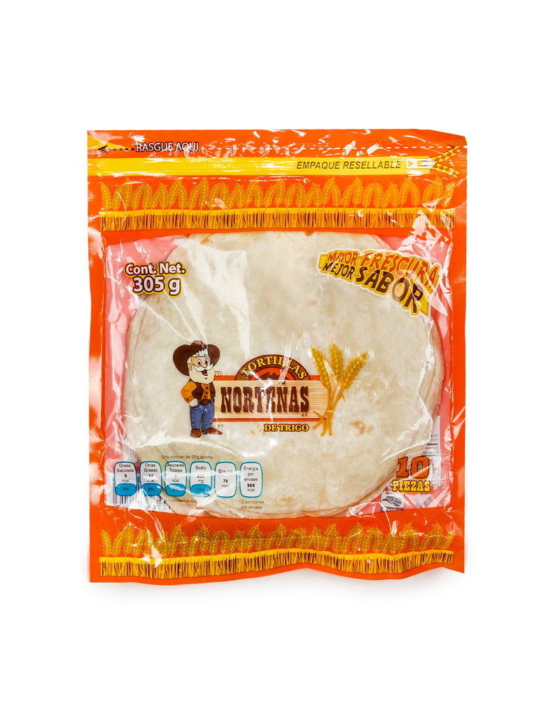 Tortillas Norteñas de trigo Cont. 10pz 305g.