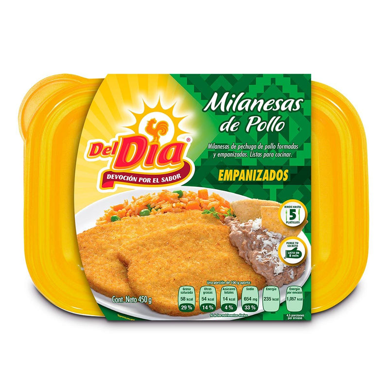 Milanesa Empanizada de pechuga de pollo del dia KG