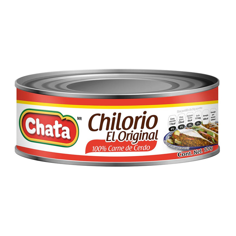 Chilorio de cerdo chata en lata Cont. 1pz. 120g.