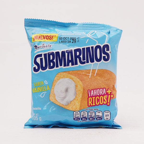 Submarinos Sabor vainilla 105 g Marinela