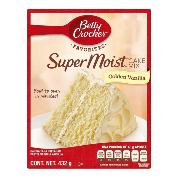 Harina para preparar pastel Betty Crocker super moist golden 432gr