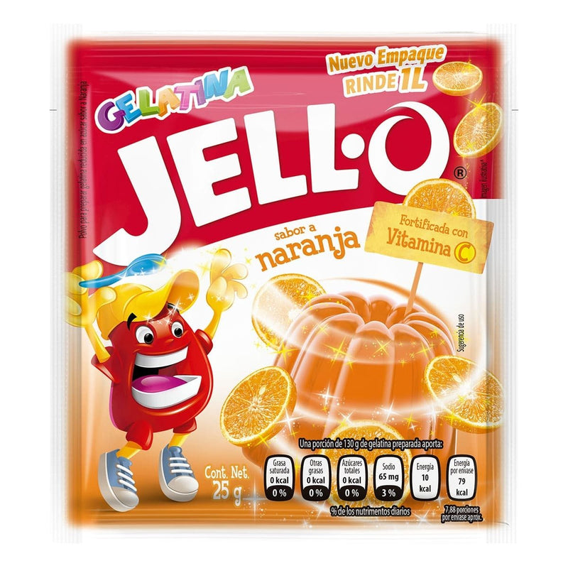 Gelatina jello sabor naranja 25g.