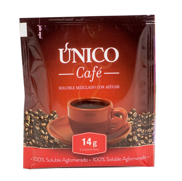 Café Soluble endulzado con azúcar UNICO exb 20pz/14GR