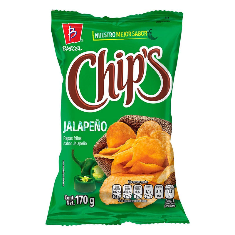 Chips Jalapeño Barcel Cont. 170g.