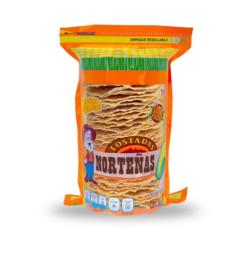 tostadas norteñas 40pz