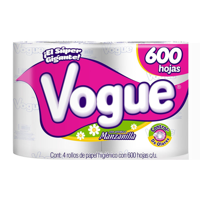 Papel Higienico Vogue 4pz 600hojas