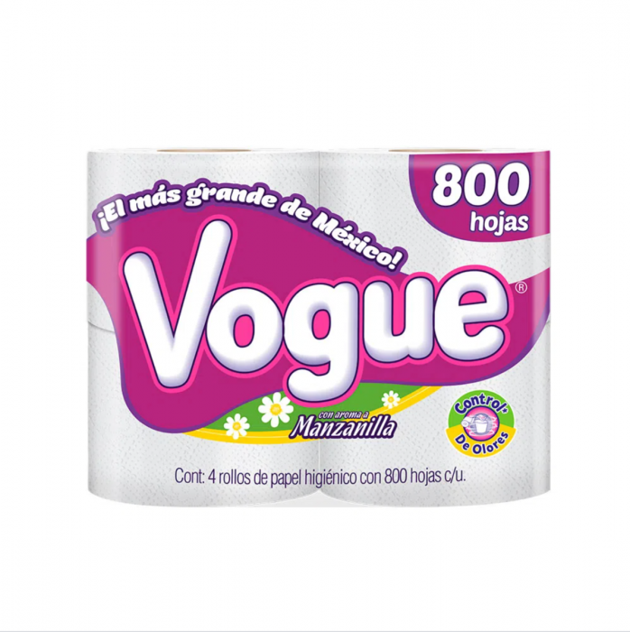 Papel Higienico Vogue 4pz 800 hojas