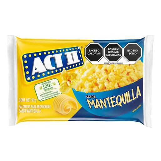 Palomitas ACT II para microondas sabor mantequilla 80gr 1pz