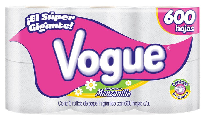 Papel Higienico Vogue 6pz 600hojas