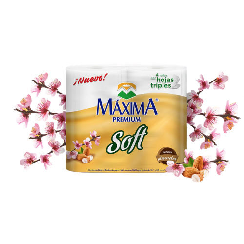 Papel higienico Maxima Premium almendras 4pz 400 hojas