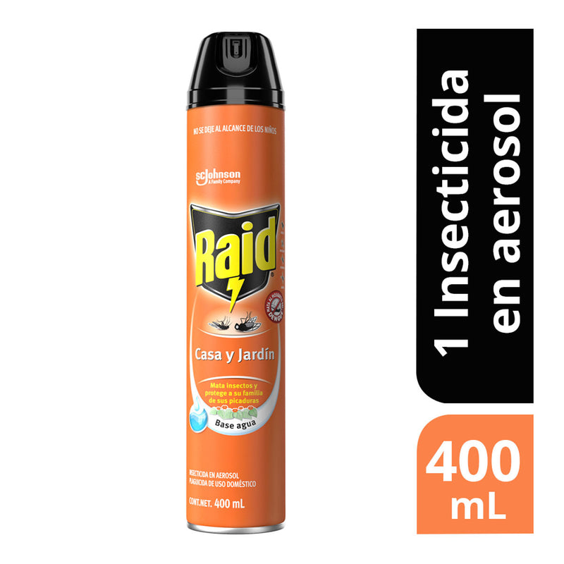 Insecticida en aerosol Raid casa esencia naranja Cont. 1pz. 400ml.