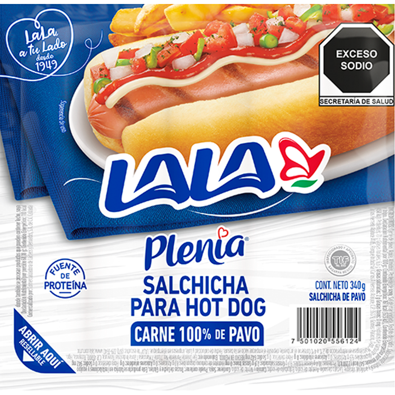 Salchicha Hot Dog de Pavo Plenia 340gr