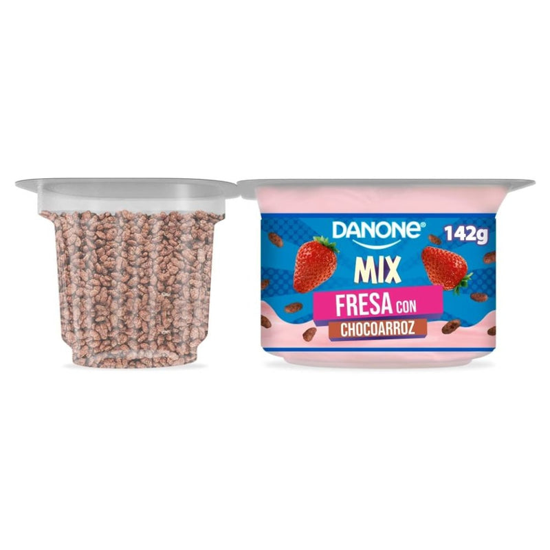 Yoghurt sabor fresa mix chocoarroz Danone 130g.