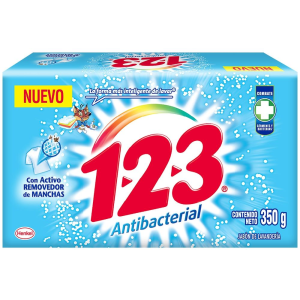 Jabon de lavanderia 123 Antibacterial Cont. 350g.