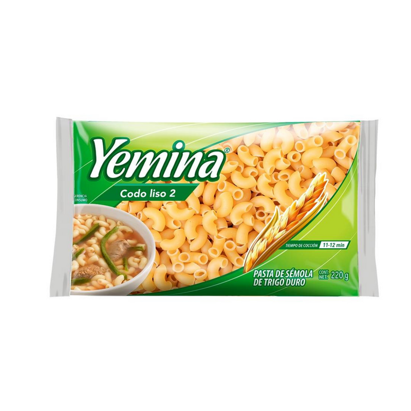 Sopa codo liso 1 yemina 200g.