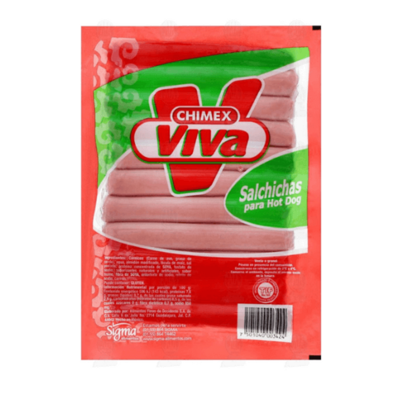 Salchicha de cerdo Viva paquete 3kg 60pz