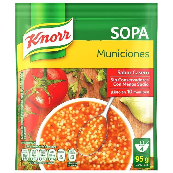 Sopa de municiones knorr  95g.