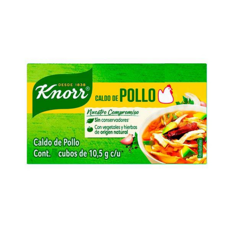 Caldo de pollo Knorr cajita en cubo Cont. 2pz. 10,5g. c/u