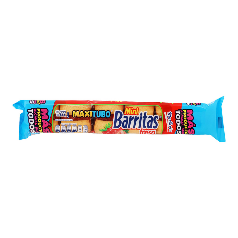 Galletas Mini Barritas fresa marinela maxitubo  222g.