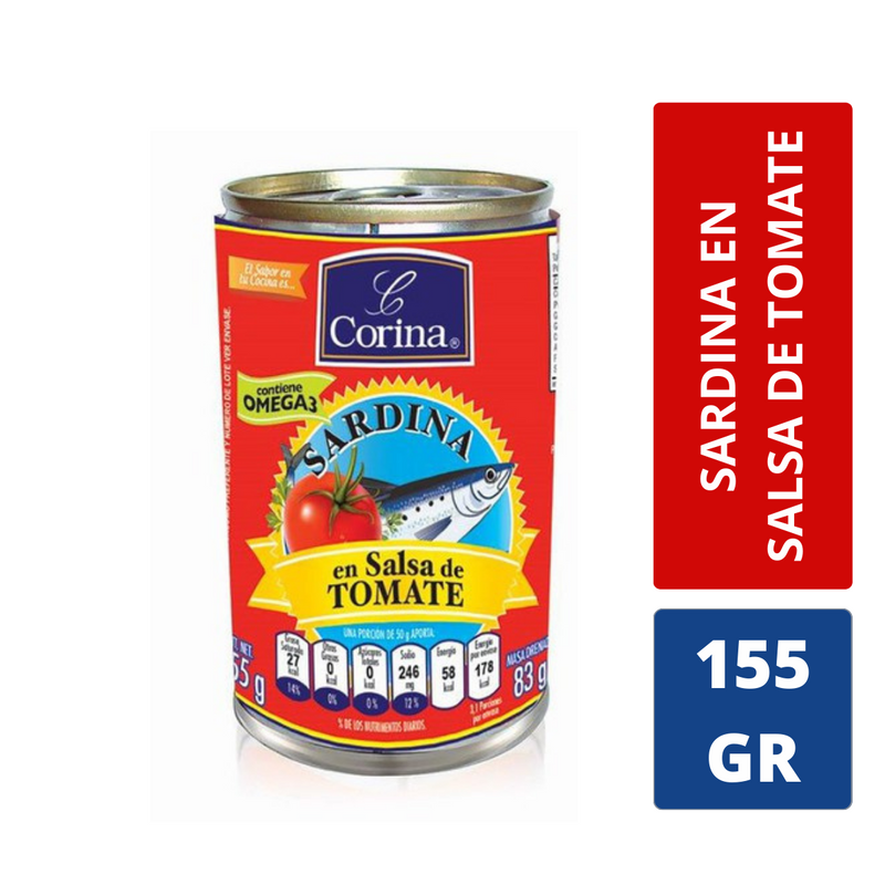 Sardina corina en lata Cont. 1pz. 155g.