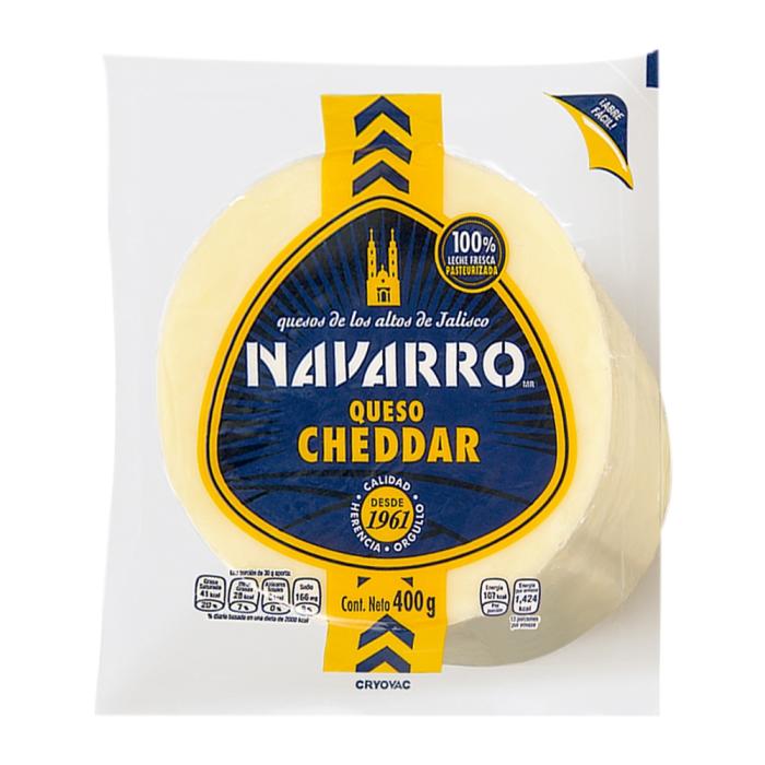 Queso Cheddar Navarro 400g.