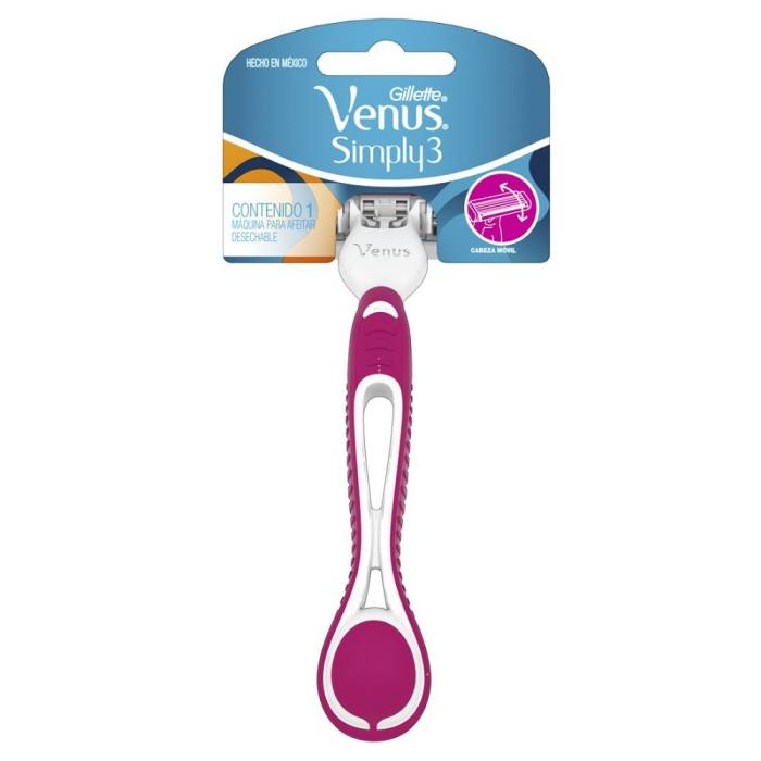 Máquina para afeitar desechable Gillette simply venus 3 hojas 1 pza