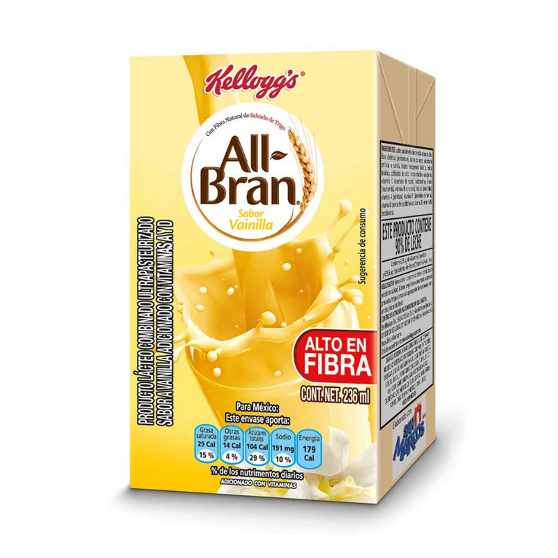 Leche Ultrapasteurizada All Bran Sabor Vainilla 236ml