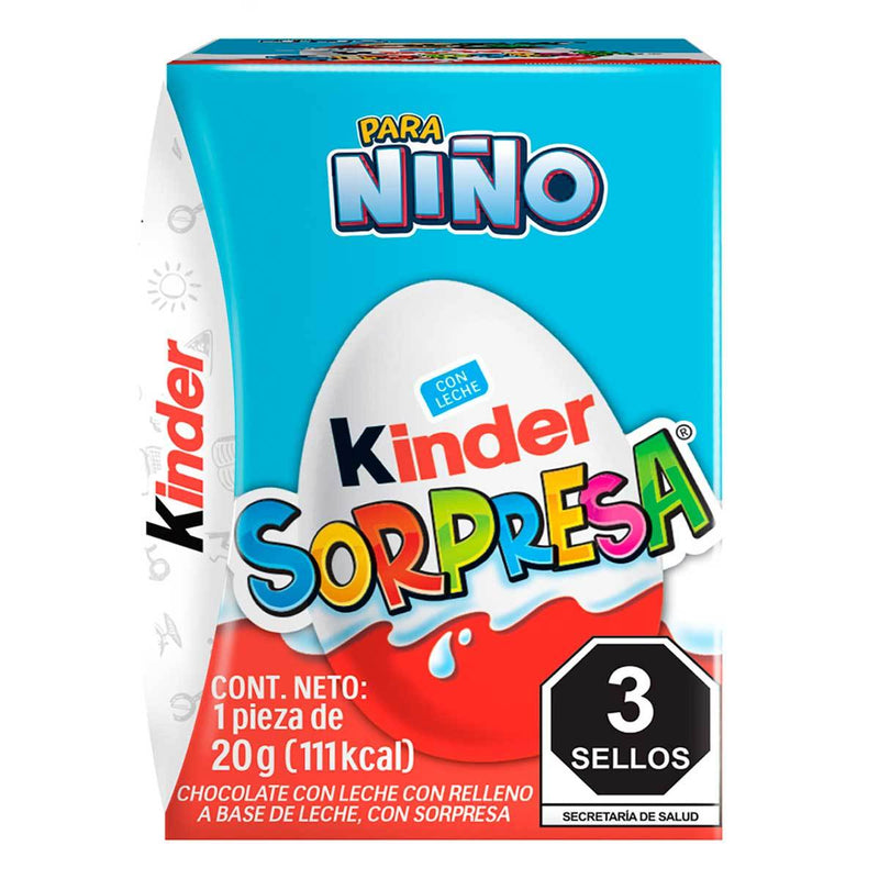 Chocolate kinder Sorpresa Niño Cont. 1pz. 20g.