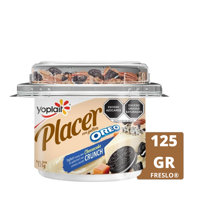 Yoghurt Yoplait Placer sabor chessecake galleta oreo caramelo nuez y chocolate 125 g