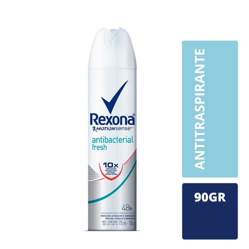 Antitranspirante Rexona Motion Sense advanced antibacterial fresh aerosol para dama Cont. 90g.