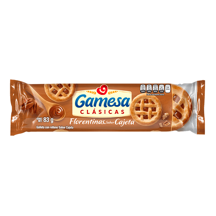 Galletas Florentinas Gamesa cajeta Cont. 83g.