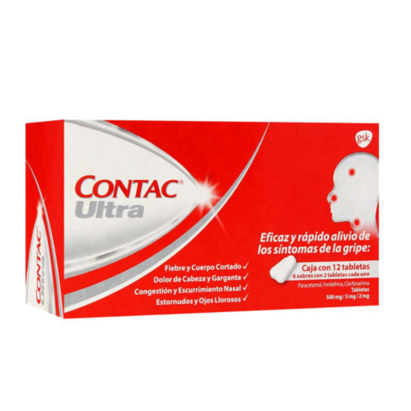 Antigripal Contac Ultra 500mg/12 tabletas